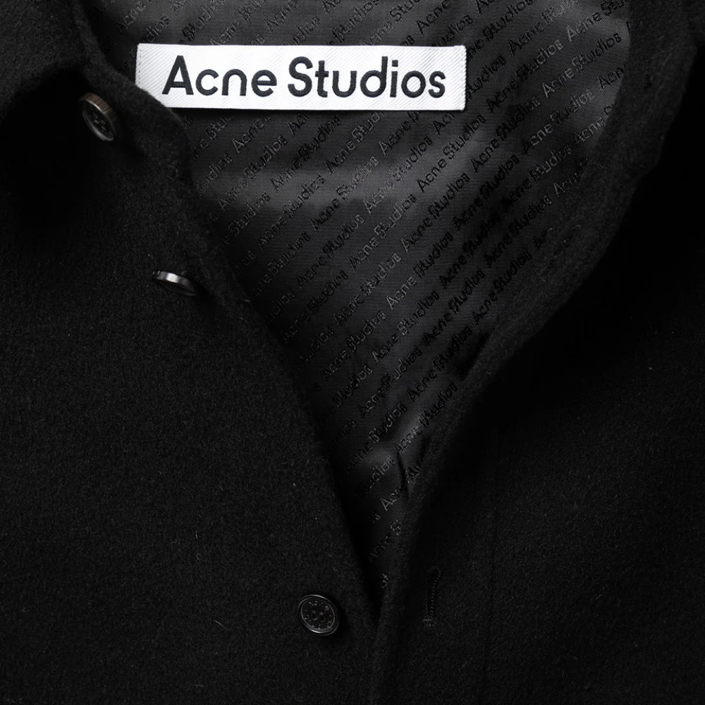 Acne Studios Klassieke Wolflanellen Overhemd Black Heren