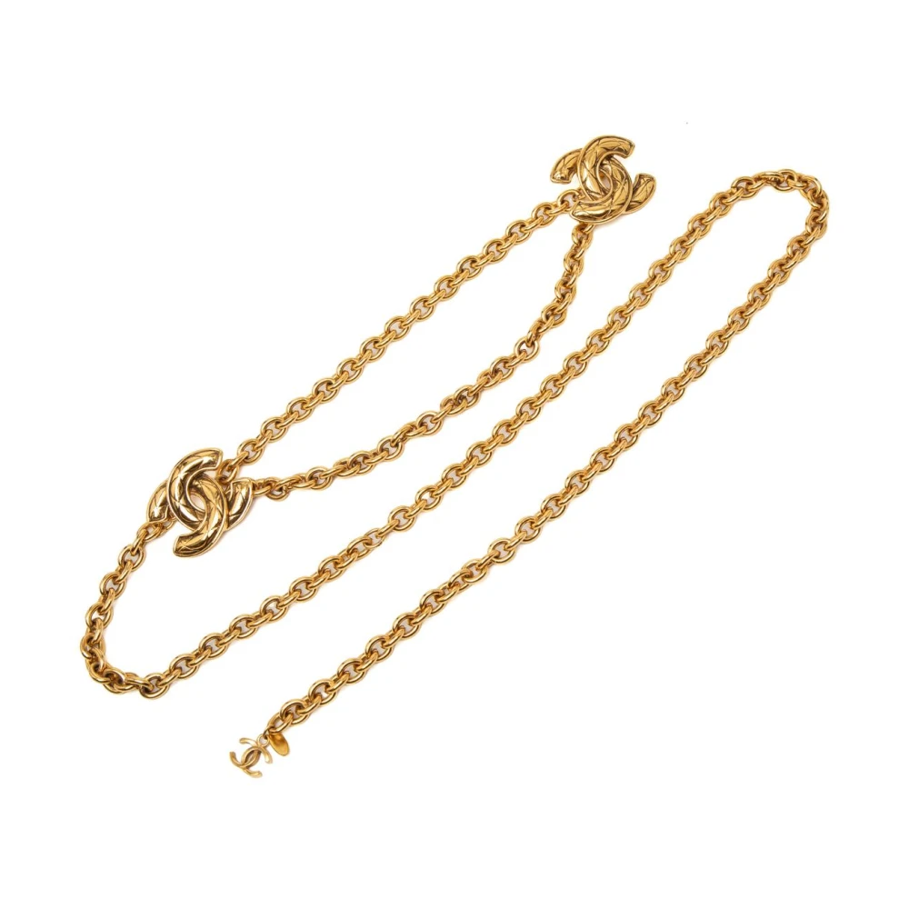 Chanel Vintage Women's Yellow Pre-Owned Chain Belt