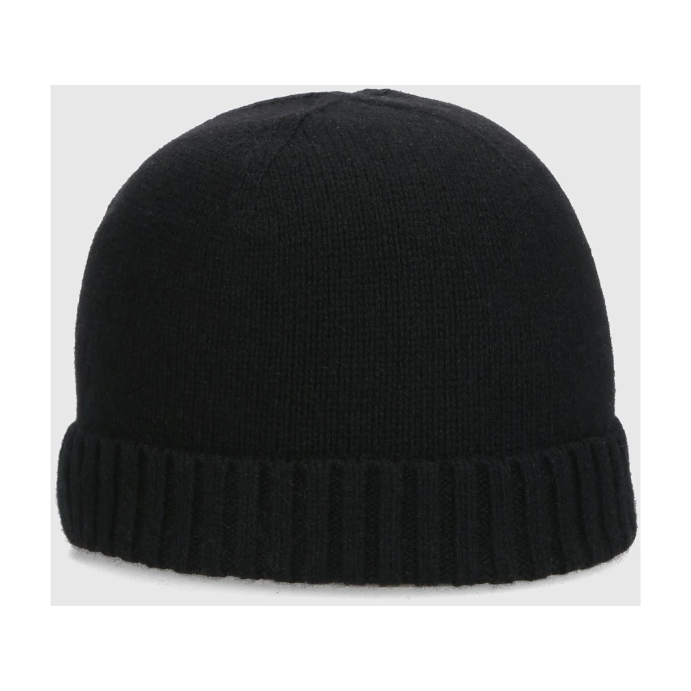 Borsalino Zachte Eco Cashmere Geribbelde Beanie Black Unisex