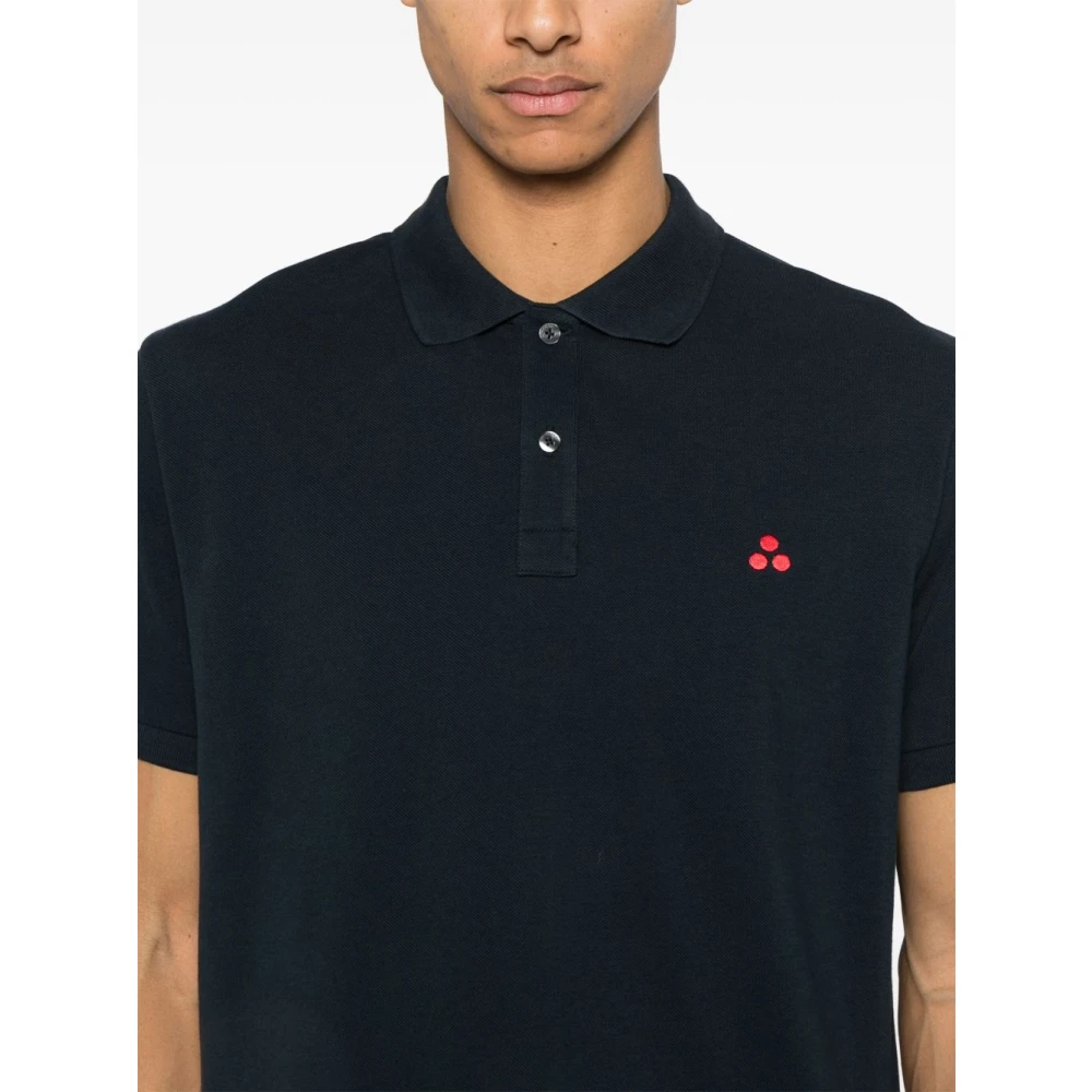 Peuterey Blauw Poloshirt met Logo Borduursel Blue Heren