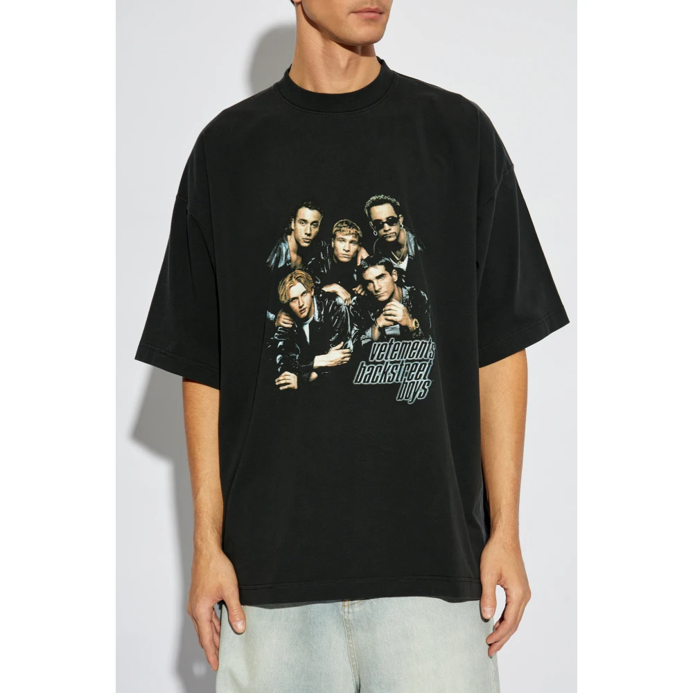 Vetements Bedrukt T-shirt Black Heren