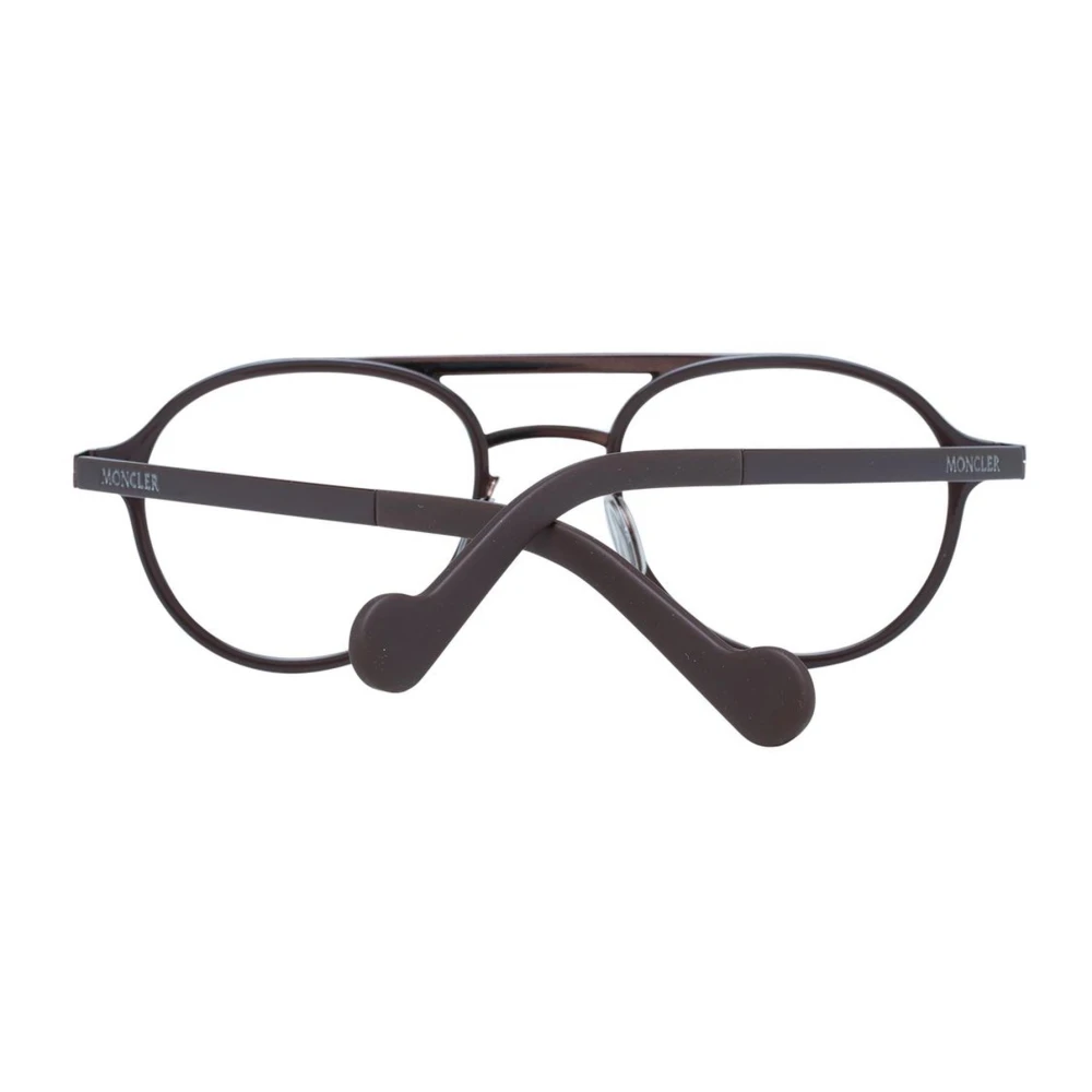 Moncler Bruine Metalen Aviator Optische Bril Brown Heren