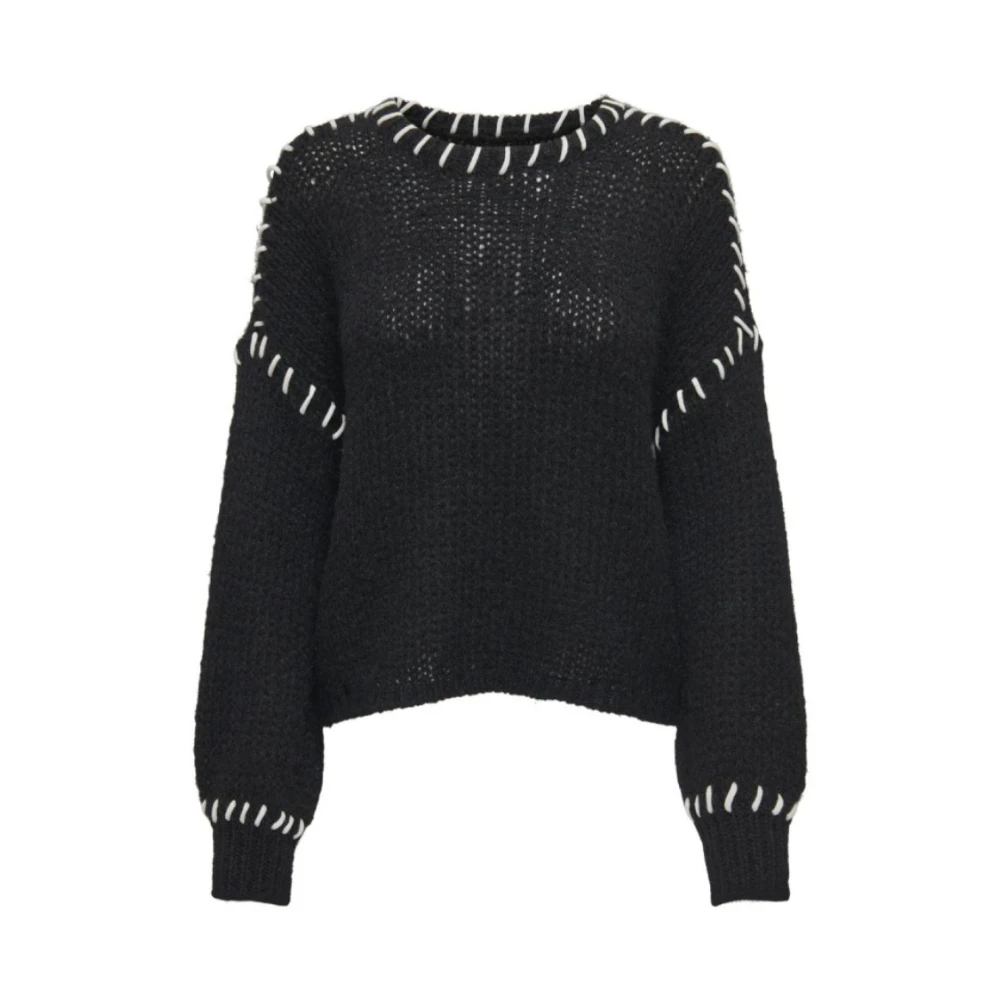 Only Zwarte trui met contrastdetails Black Dames