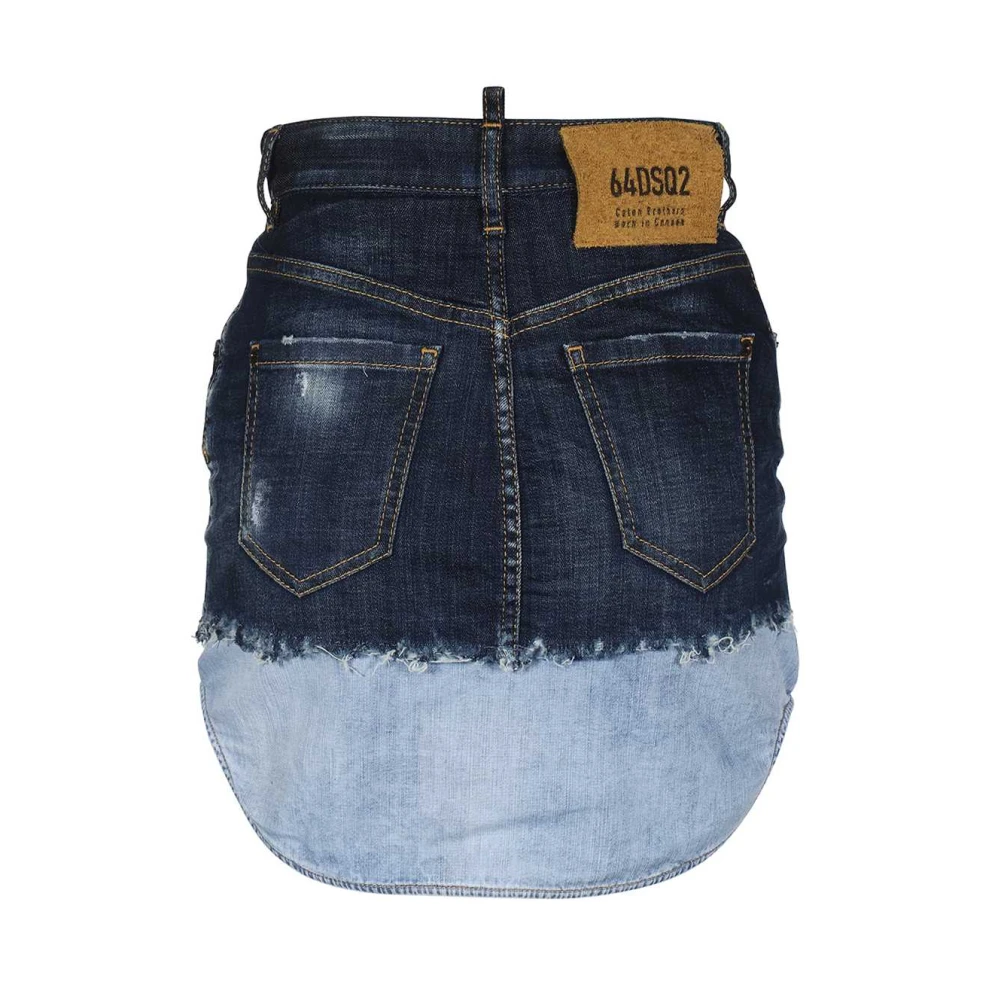 Dsquared2 Versleten Denim Minirok Blue Dames