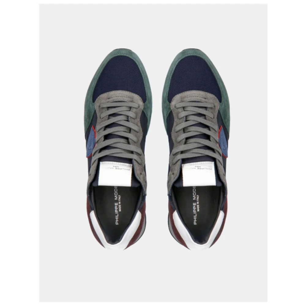 Philippe Model Blauw Groene Tropez Mondial Sneakers Multicolor Heren