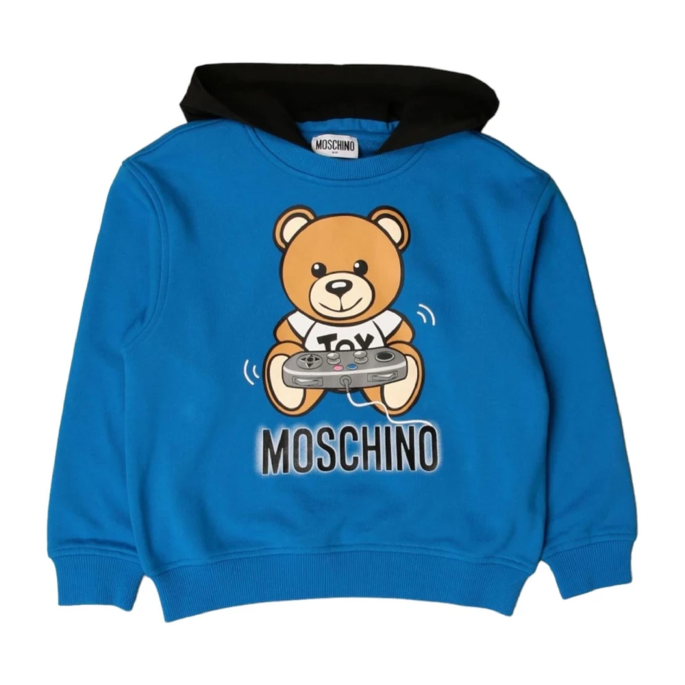 Moschino Hoodie Blå Teddybjörn Logo Blue, Unisex