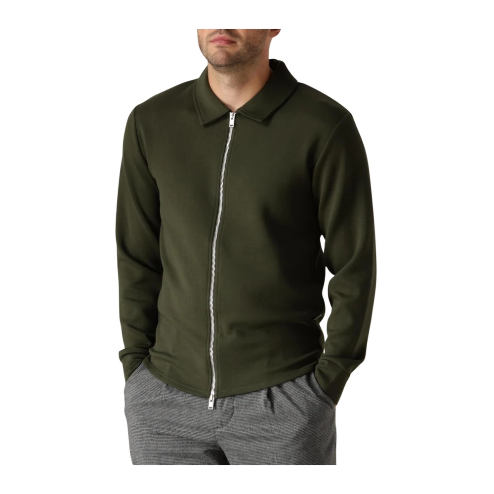 Selected Homme Groen Zacht Volledige Rits Sweat Vest Green Heren