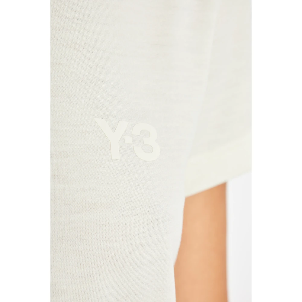 Y-3 T-shirt met logo Beige Dames