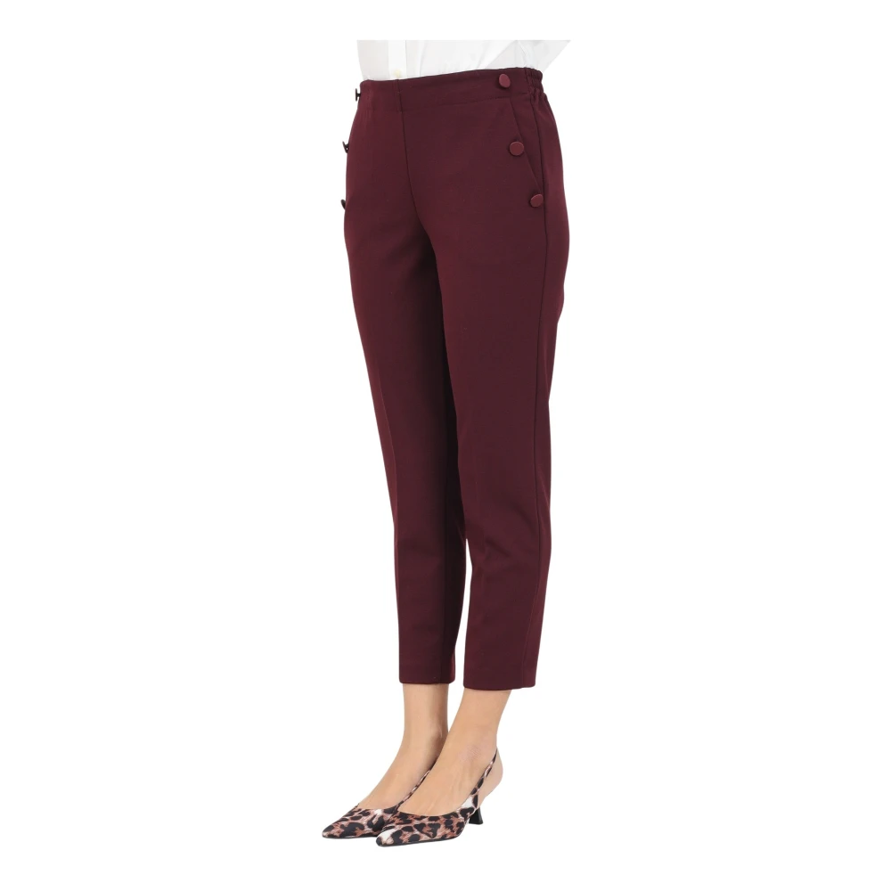 ViCOLO Bordeaux Elegante Broek Slim Fit Red Dames