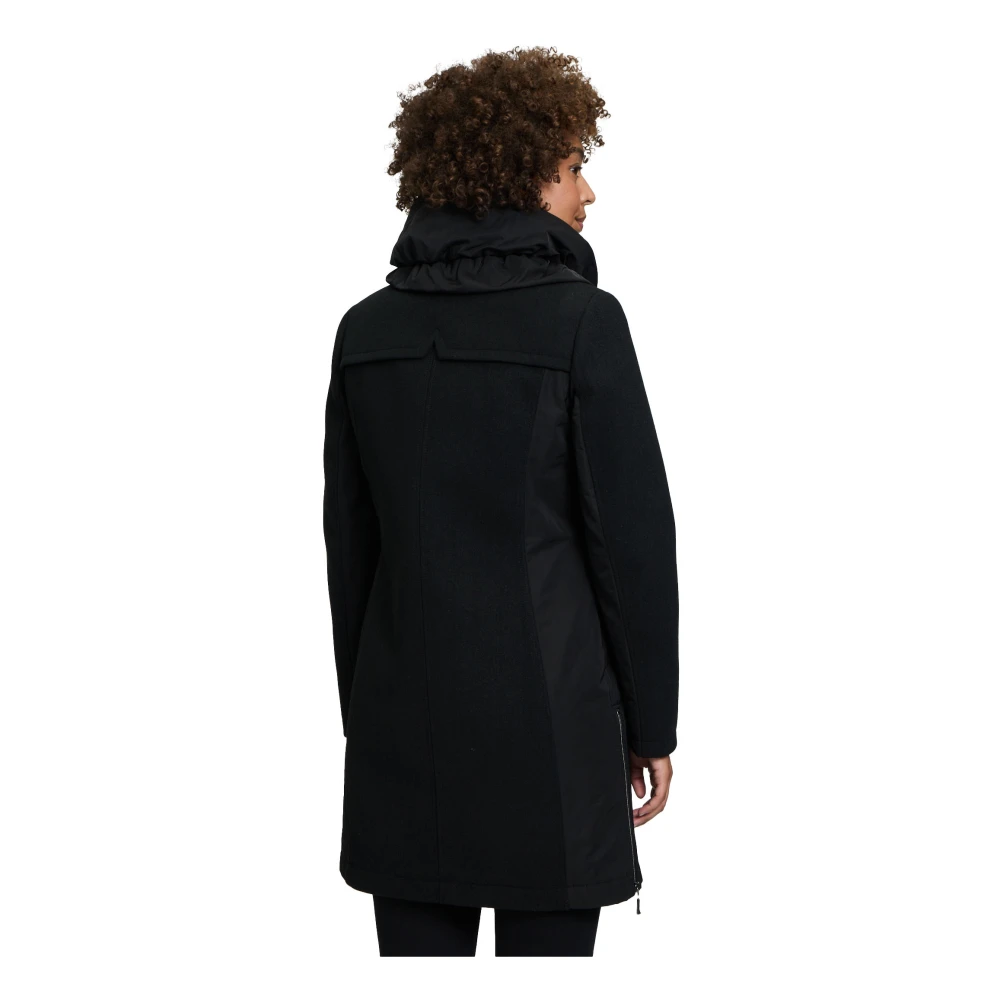Gil Bret Stijlvolle wollen jas met hoge kraag Black Dames