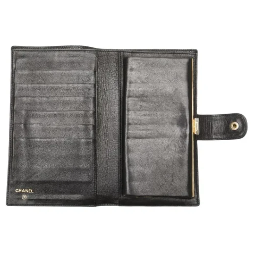 Chanel Vintage Pre-owned Leather wallets Black Dames