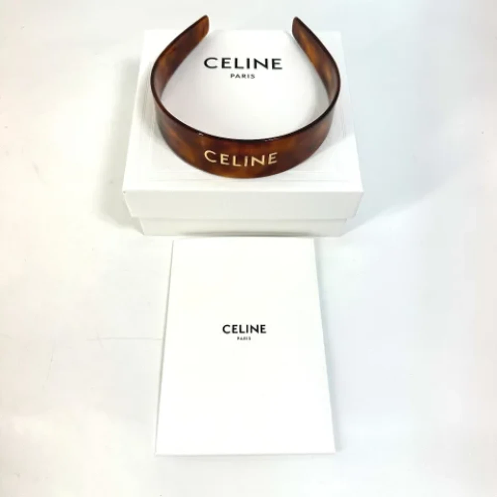 Celine Vintage Pre-owned Fabric hair-accessories Brown Dames