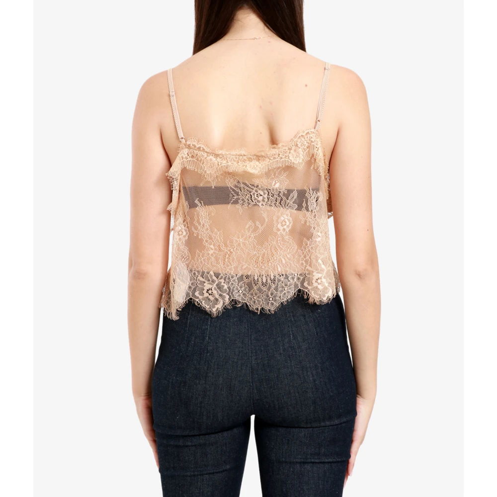 Aniye By Top met kantdetail en doorschijnend effect Beige Dames