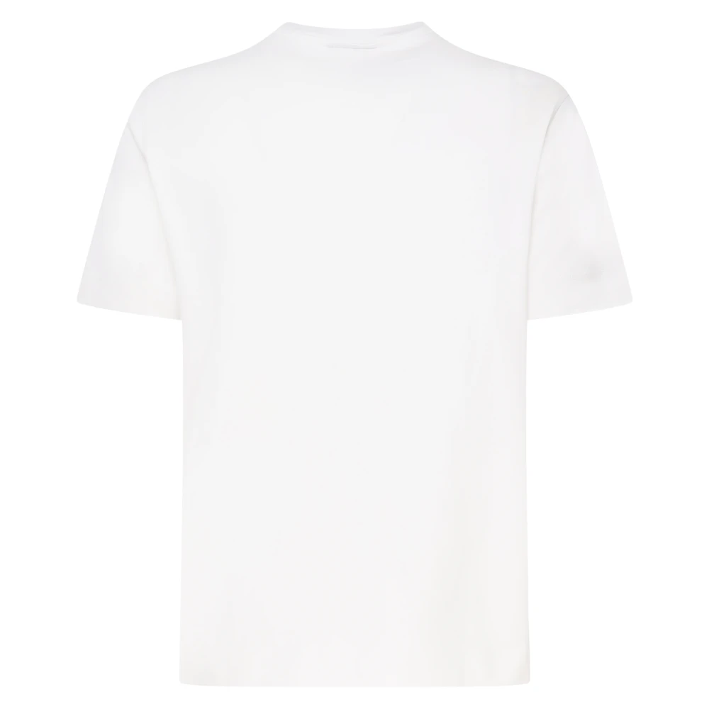 Emporio Armani Witte Katoenen T-shirt Ronde Kraag Korte Mouwen White Heren