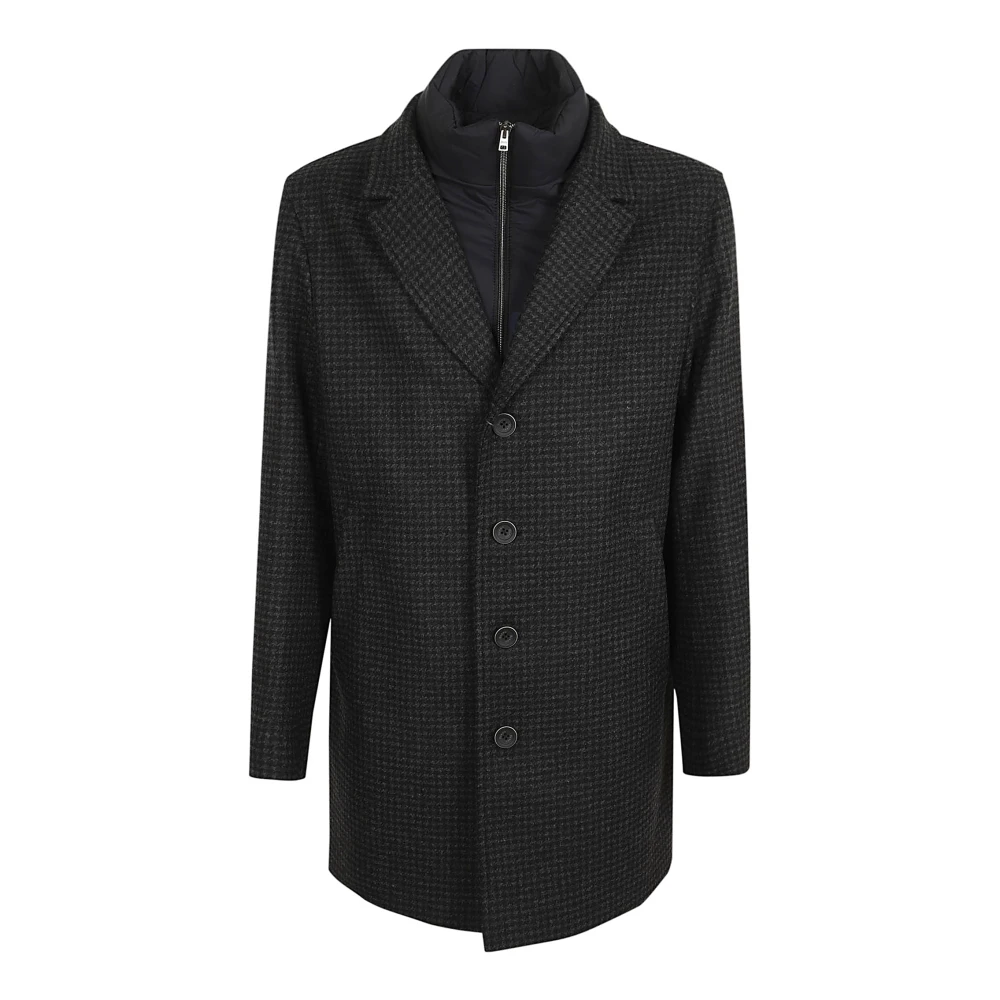 Herno Stijlvolle Grijze Jas Black Heren