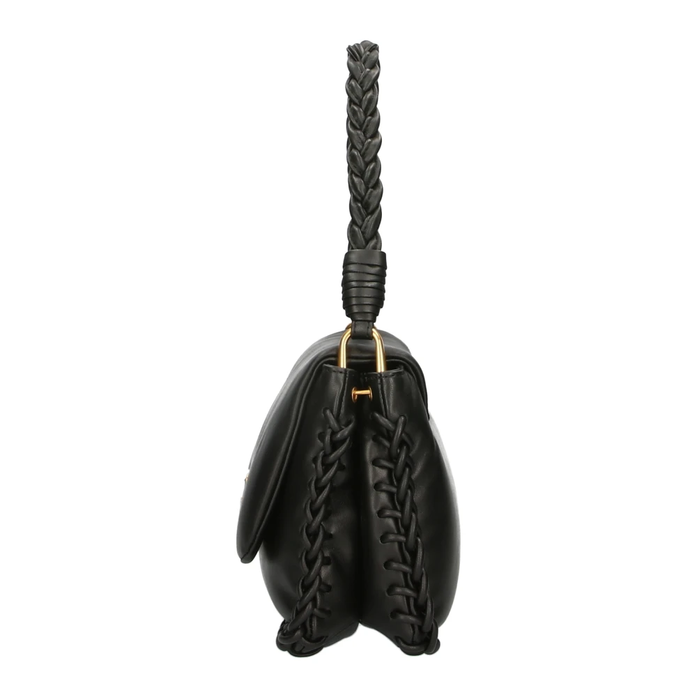 La Carrie Zwarte Leren Handtas Klassieke Stijl Black Dames