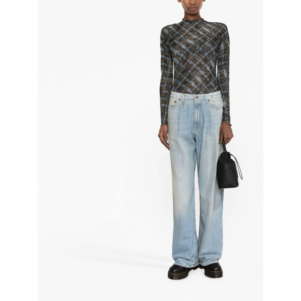 R13 Lennon Blue Wide-Leg Jeans Blue Dames
