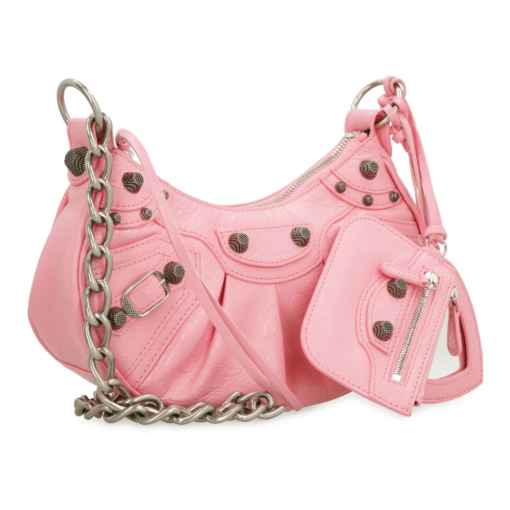 Balenciaga Studded Leren Crossbody Tas Pink Dames