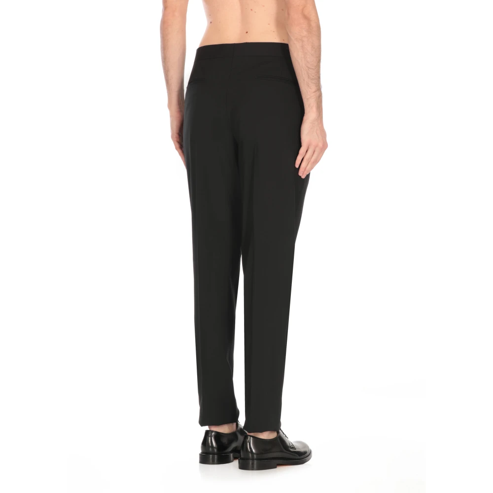 Lardini Zwarte wollen broek met zakken Black Heren