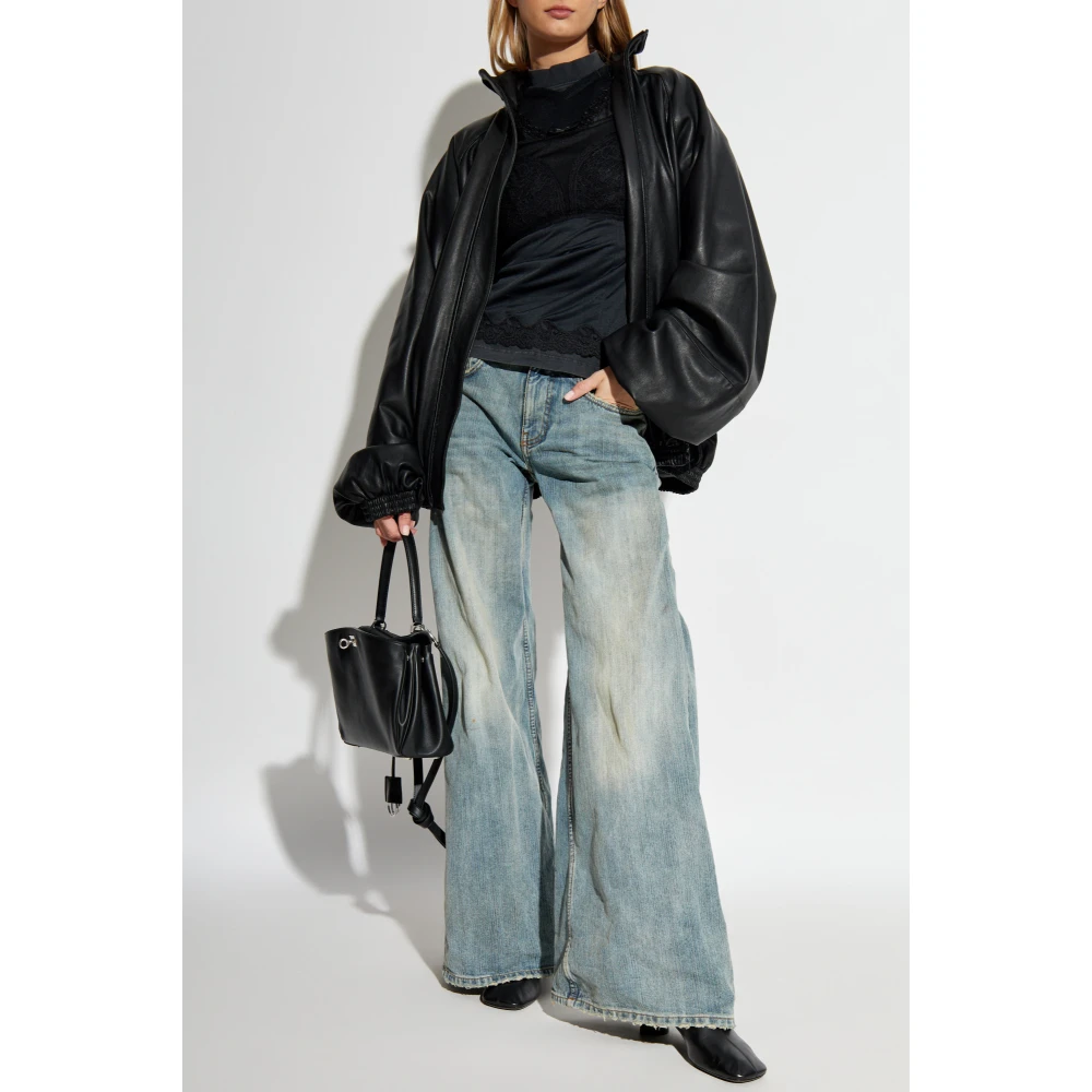 Balenciaga Top met opstaande kraag Black Dames
