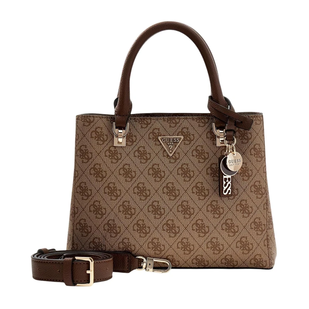 Guess Women's Brown Handbags, One Size, Noelle Ii Small Multi Compartment Satchel