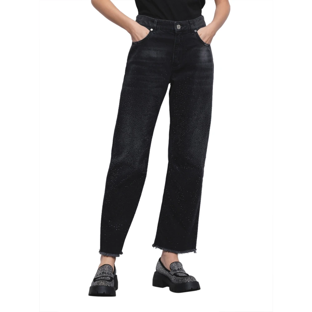 Gaëlle Paris Zwarte Straight Jeans Fw24 25 Collectie Black Dames