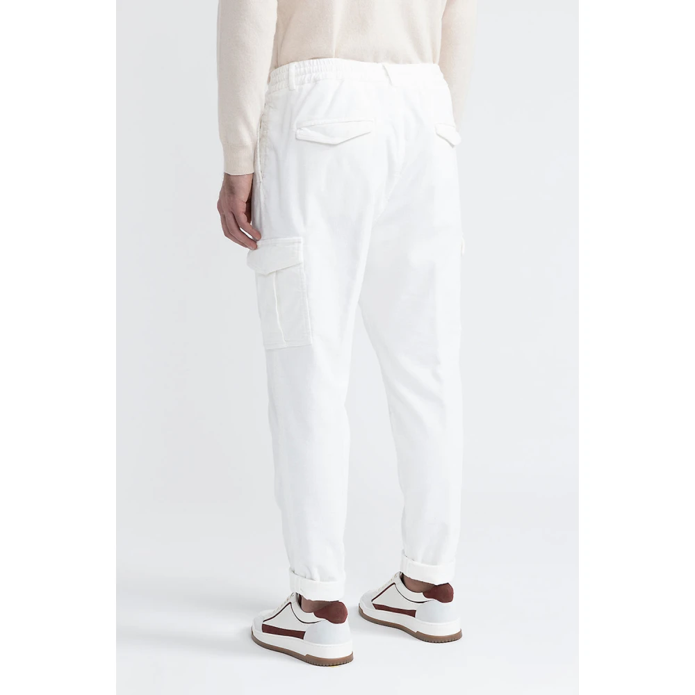 PESERICO Corduroy joggers met zakken White Heren