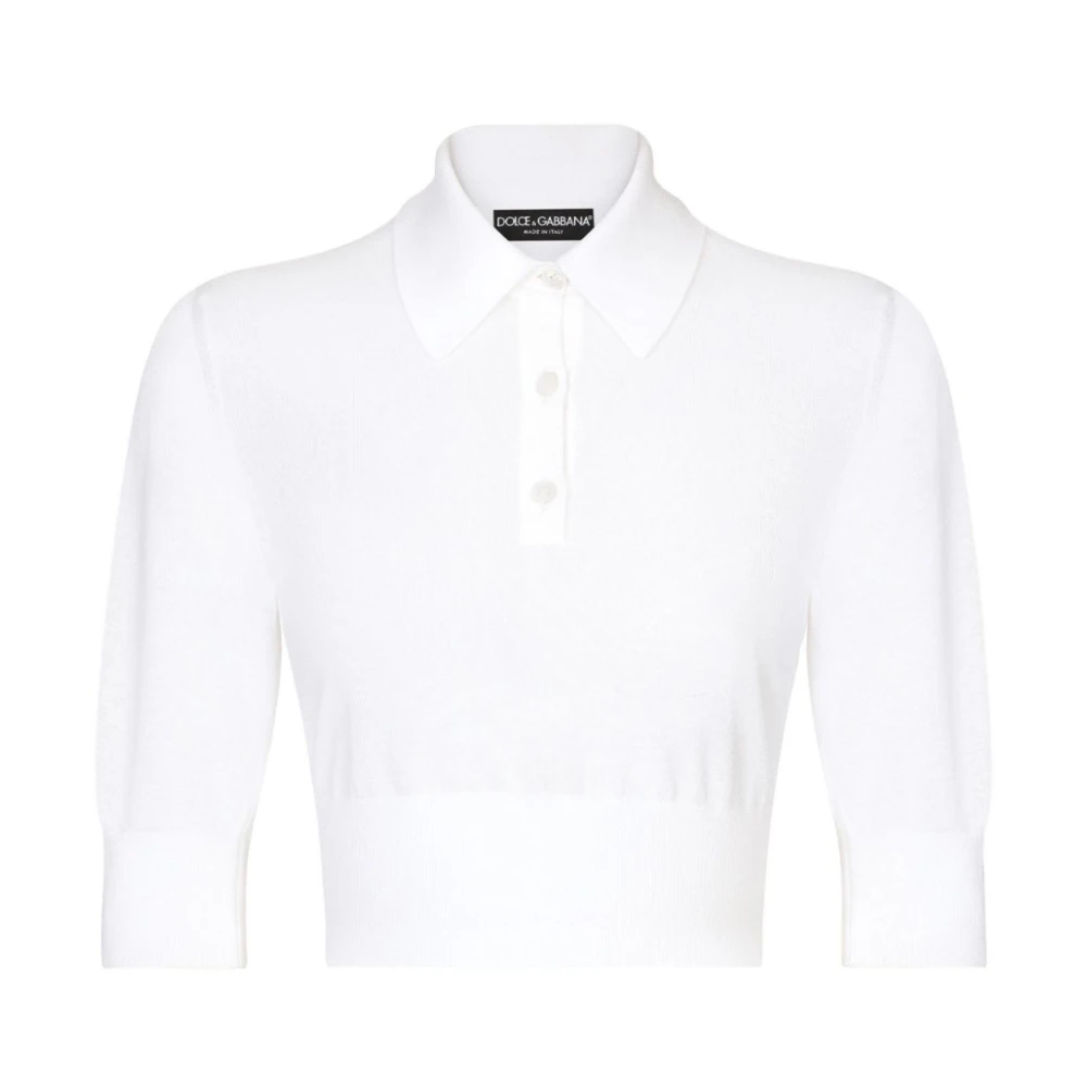 Dolce & Gabbana Witte Polo Cropped T-shirts en Polos White Dames
