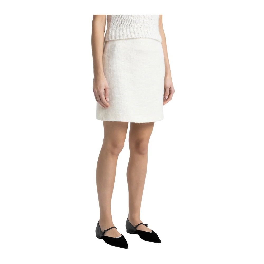 PESERICO Wollen en mohair minirok White Dames