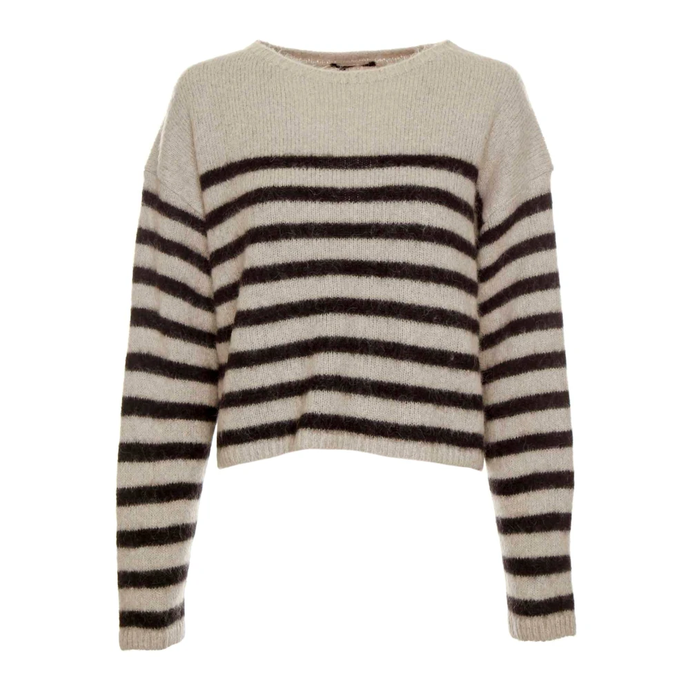 Drykorn Alpaca Oversized Trui met Boothals Multicolor Dames