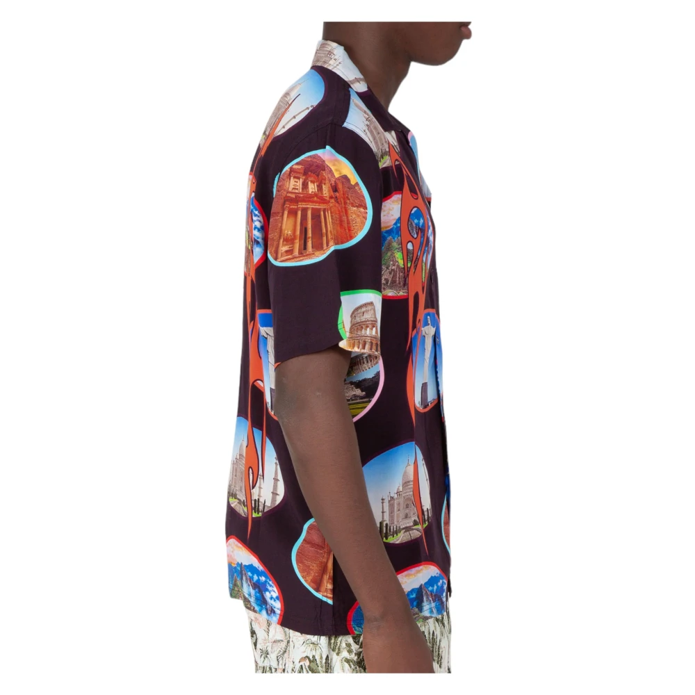 Pleasures Zwarte Camp SS Shirt 7 Wonders Multicolor Heren