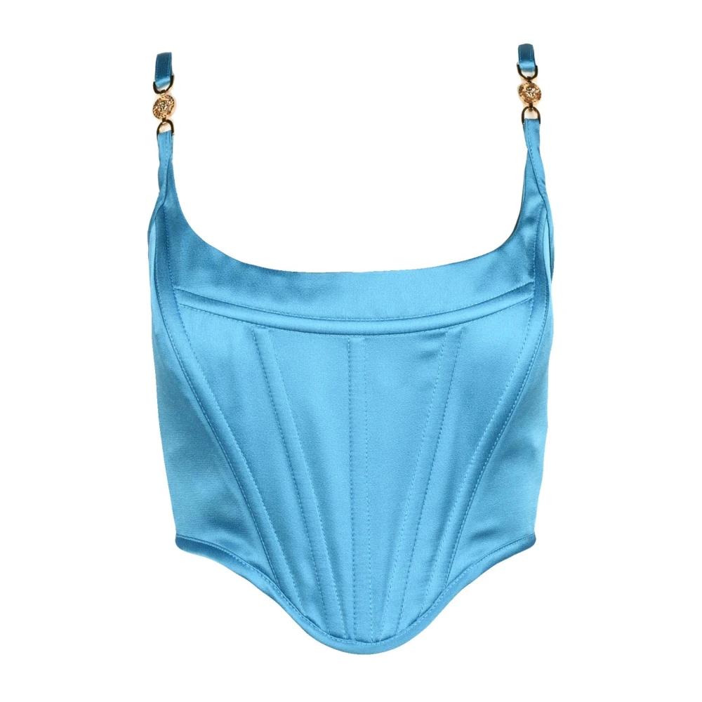 Versace Elegante Collectie Gebreide Top Blue Dames