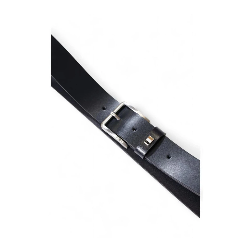 Hugo Boss Blauwe leren riem Heren Collectie Blue Heren