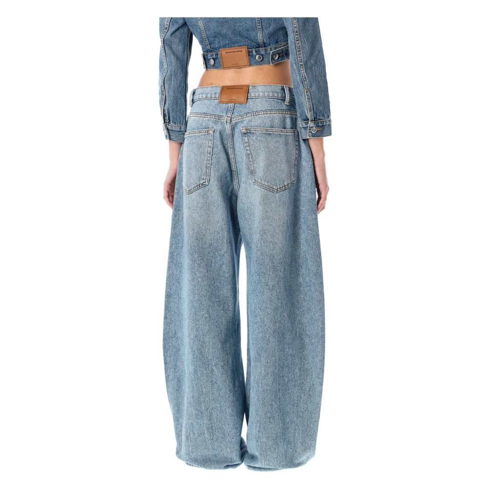 alexander wang Stijlvolle Oversized Ronde Lage Taille Jeans Blue Dames