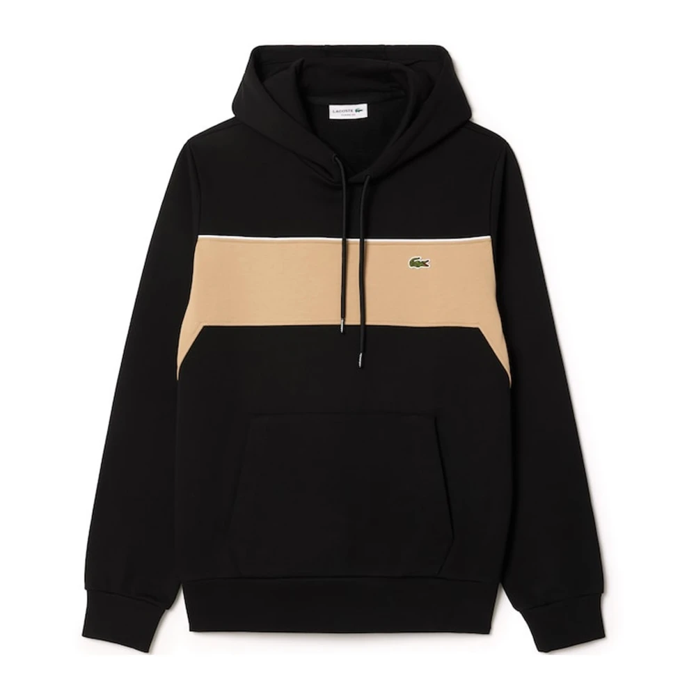 Lacoste Färgblock Hoodie Jogger Stil Black, Herr