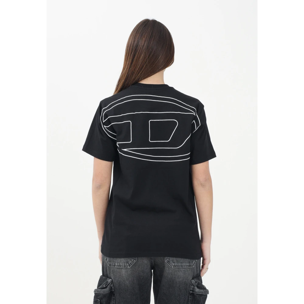 Diesel Zwarte oversized T-shirt met korte mouwen Black Dames