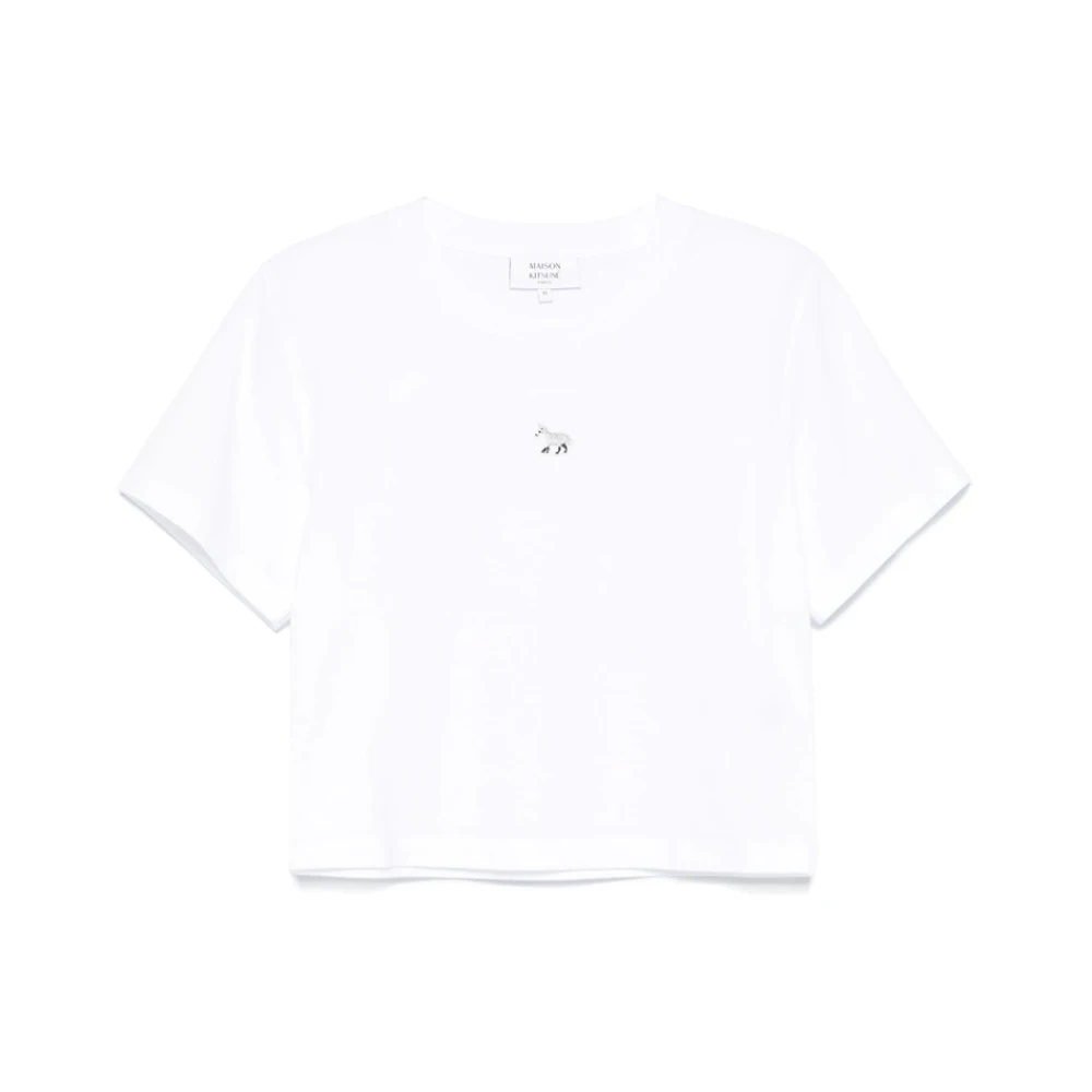 Maison Kitsuné Witte Ronde Hals Korte Mouwen T-shirt White Dames