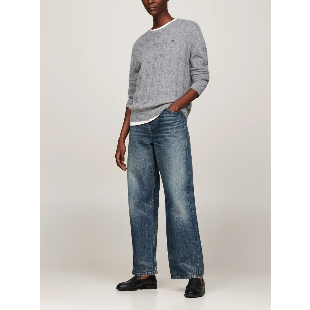 Tommy Hilfiger Zachte wol kabeltrui Gray Dames