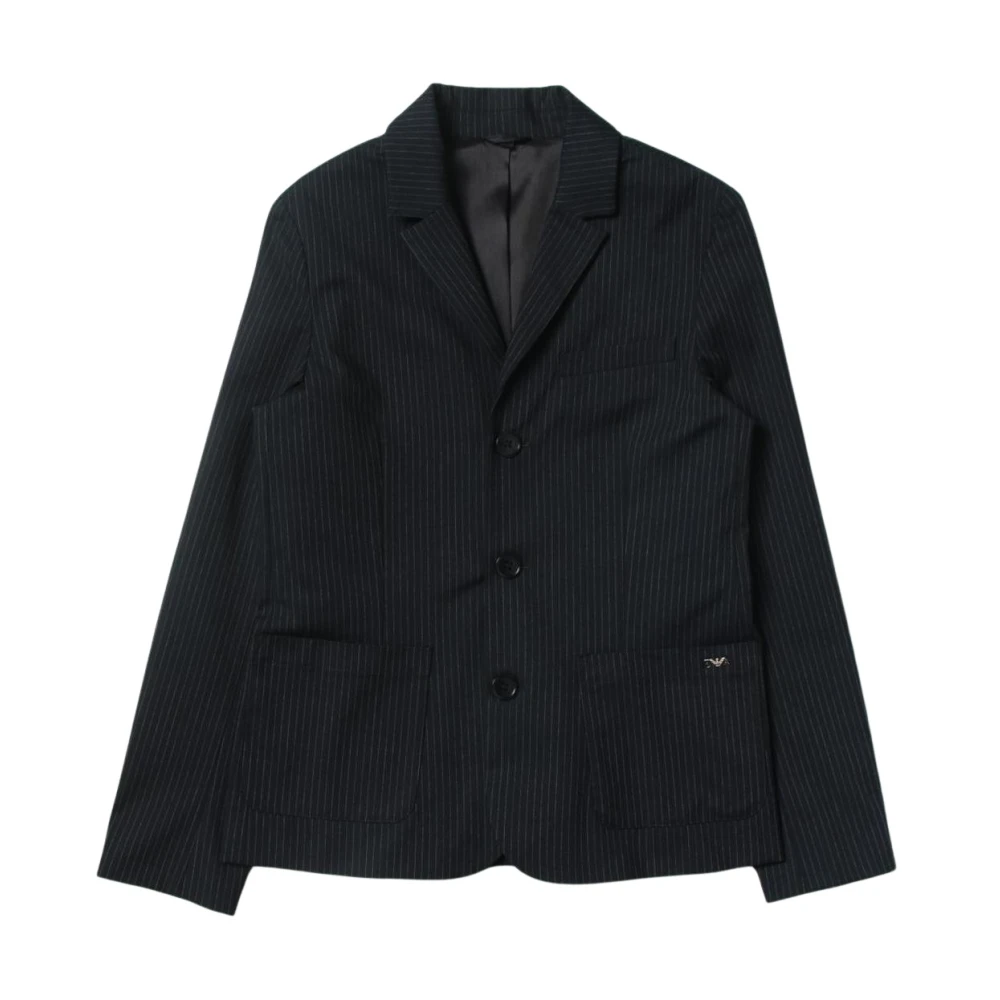 Emporio Armani Boys Blue Occassion Wear,, Pinstripe Tailored Blazer Size 4 Y