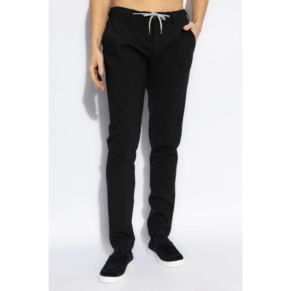 Eleventy Wollen broek met toelopende pijpen Black Heren