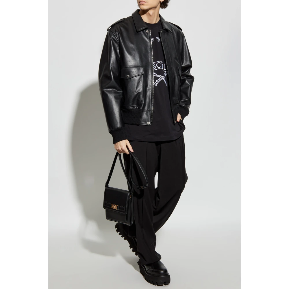 Moschino T-shirt met geborduurd logo Black Heren