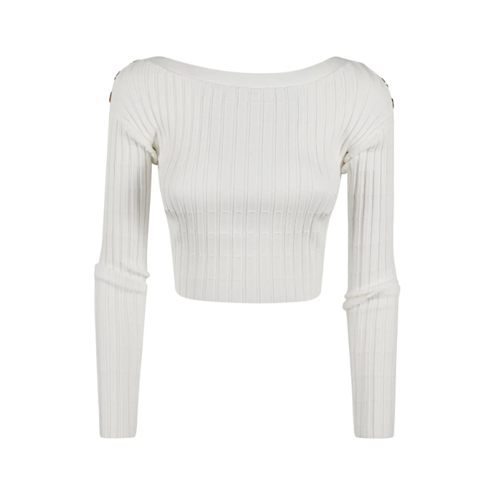 Elisabetta Franchi Ivory Sweaters voor Vrouwen Beige Dames