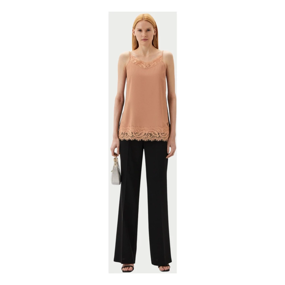 Twinset Chantilly Kant Top Brown Dames