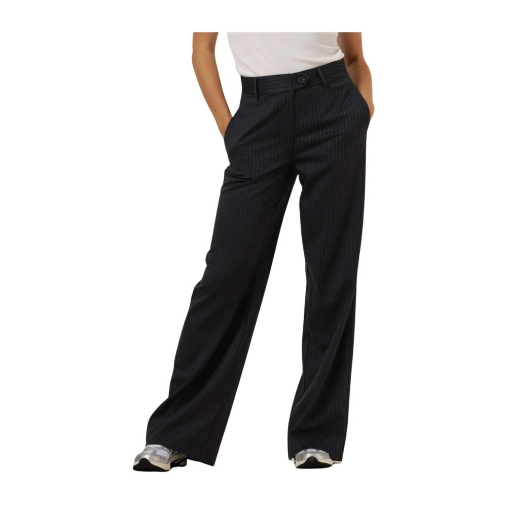 Co'Couture Wijde Lange Pin Broek voor Stijlvolle Vrouwen Gray Dames