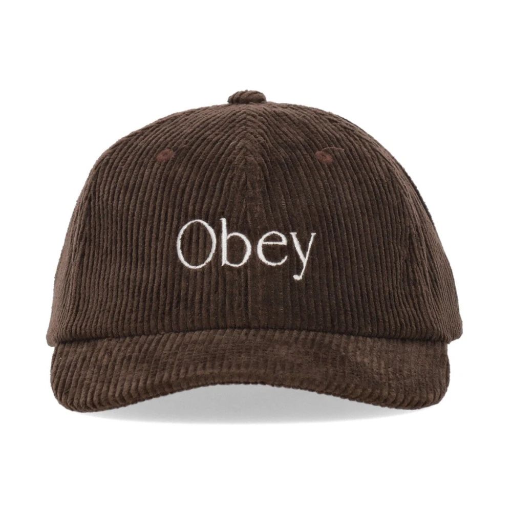 Obey Bruine Velvet Gebogen Klep Pet Brown Heren
