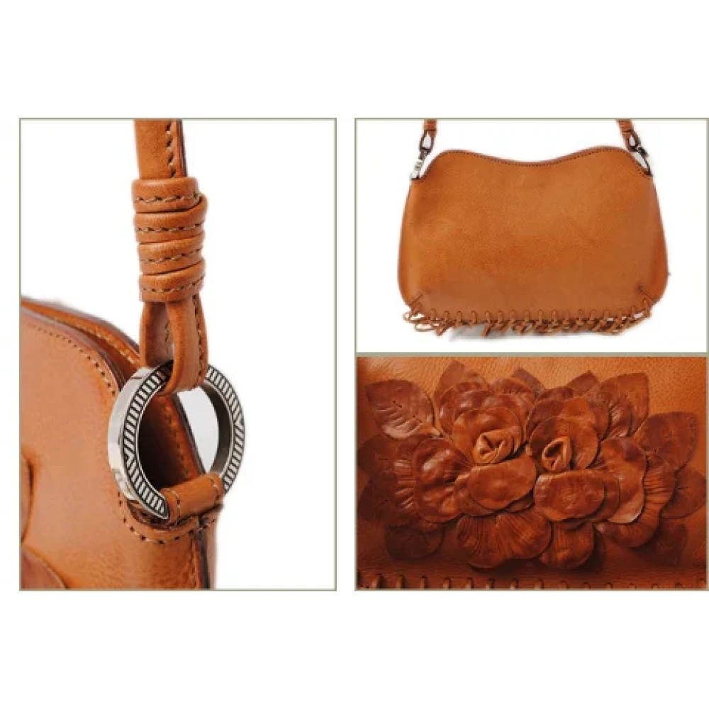 Valentino Vintage Pre-owned Leather shoulder-bags Brown Dames