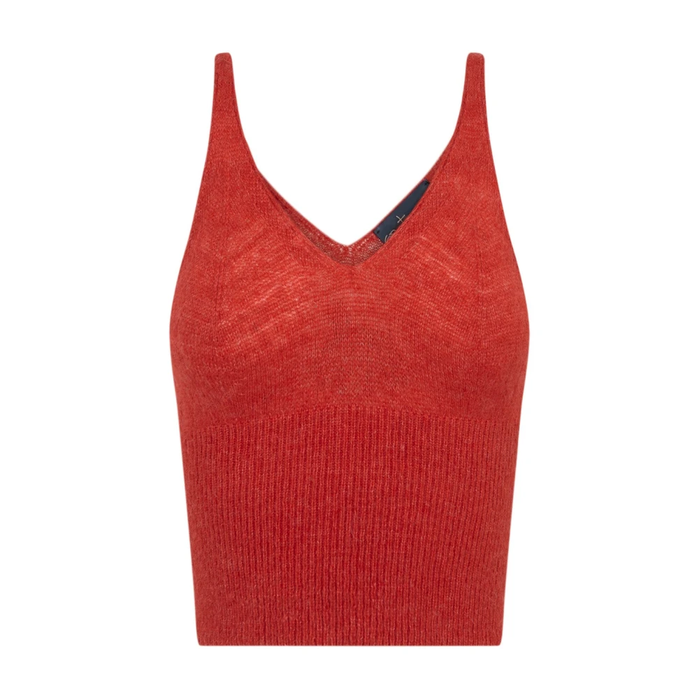 Cortana Röd Alpacka Merino Tank Top Red, Dam