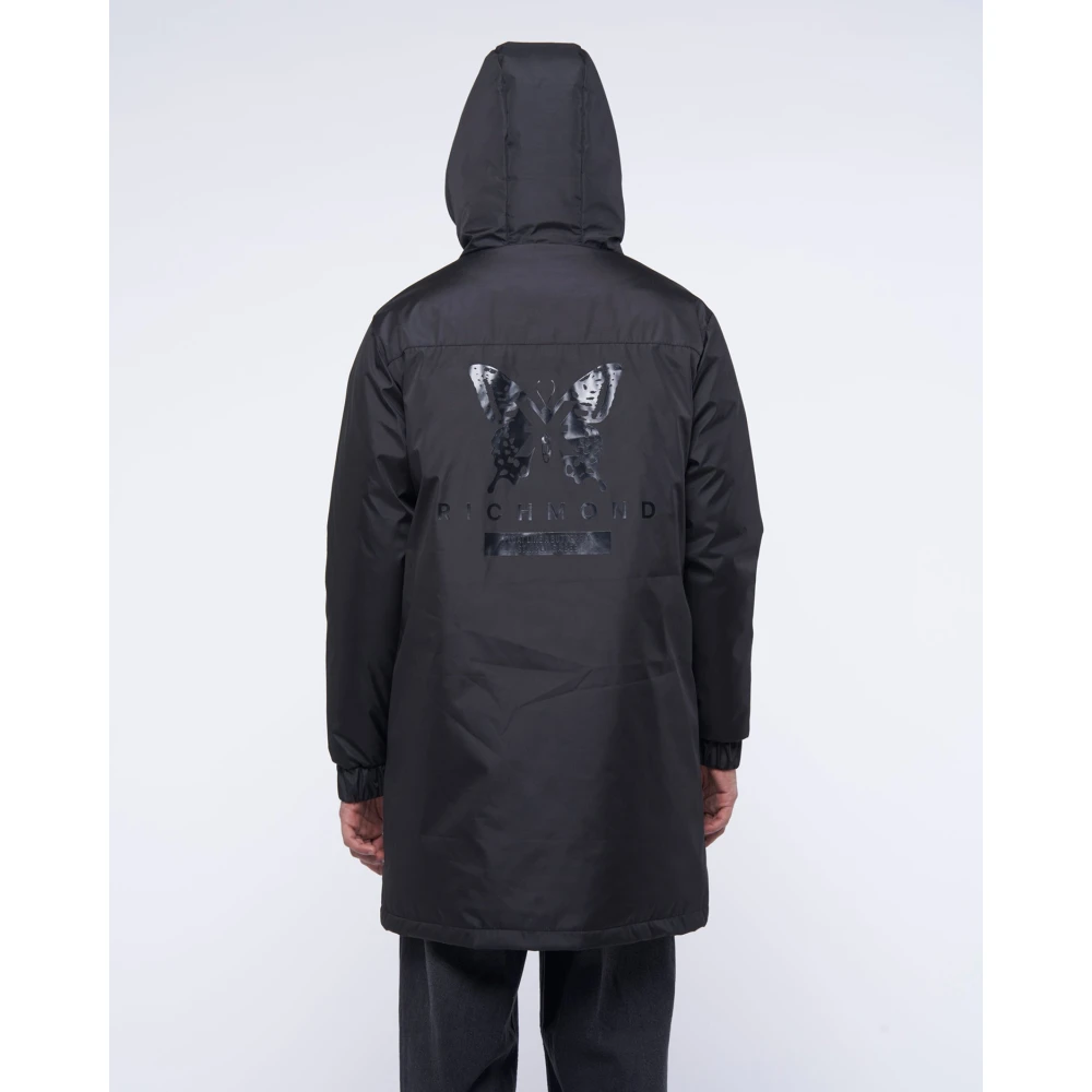 John Richmond Lange parka met capuchon Black Heren