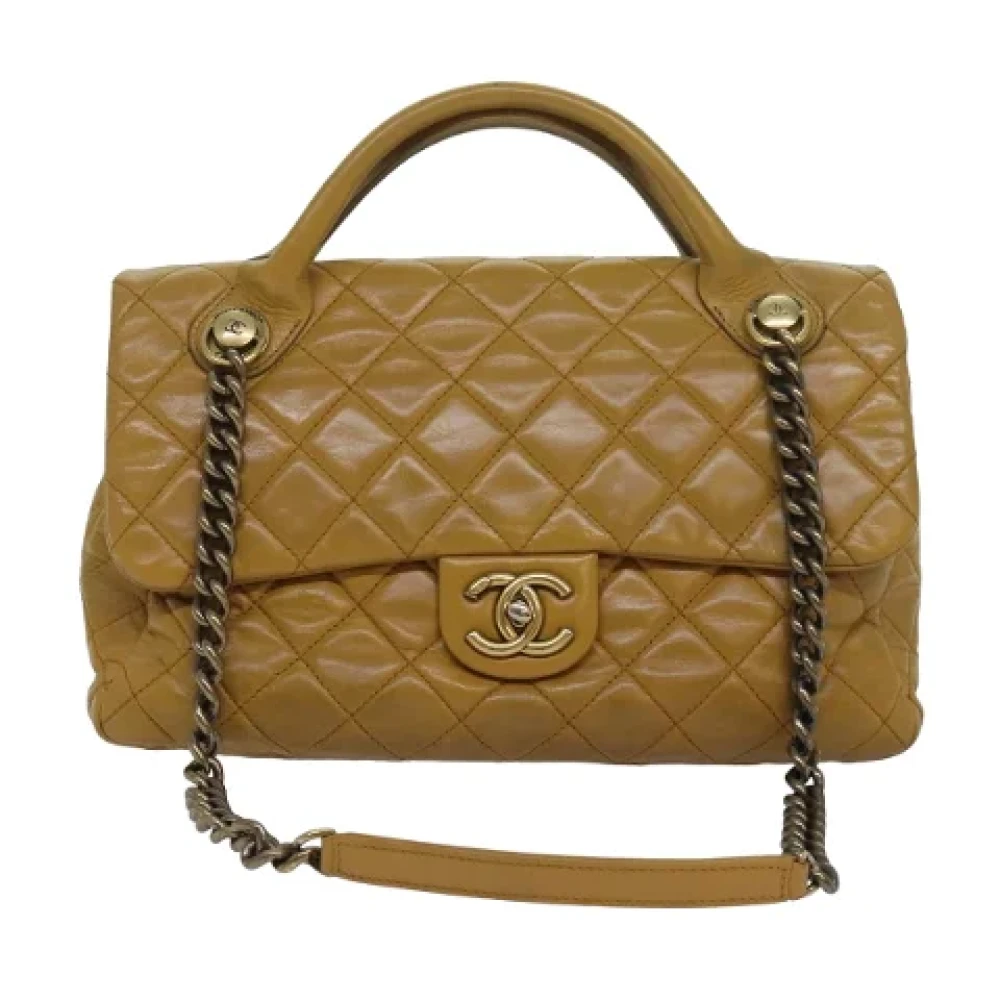 Chanel Vintage Pre-owned Leather chanel-bags Yellow Dames