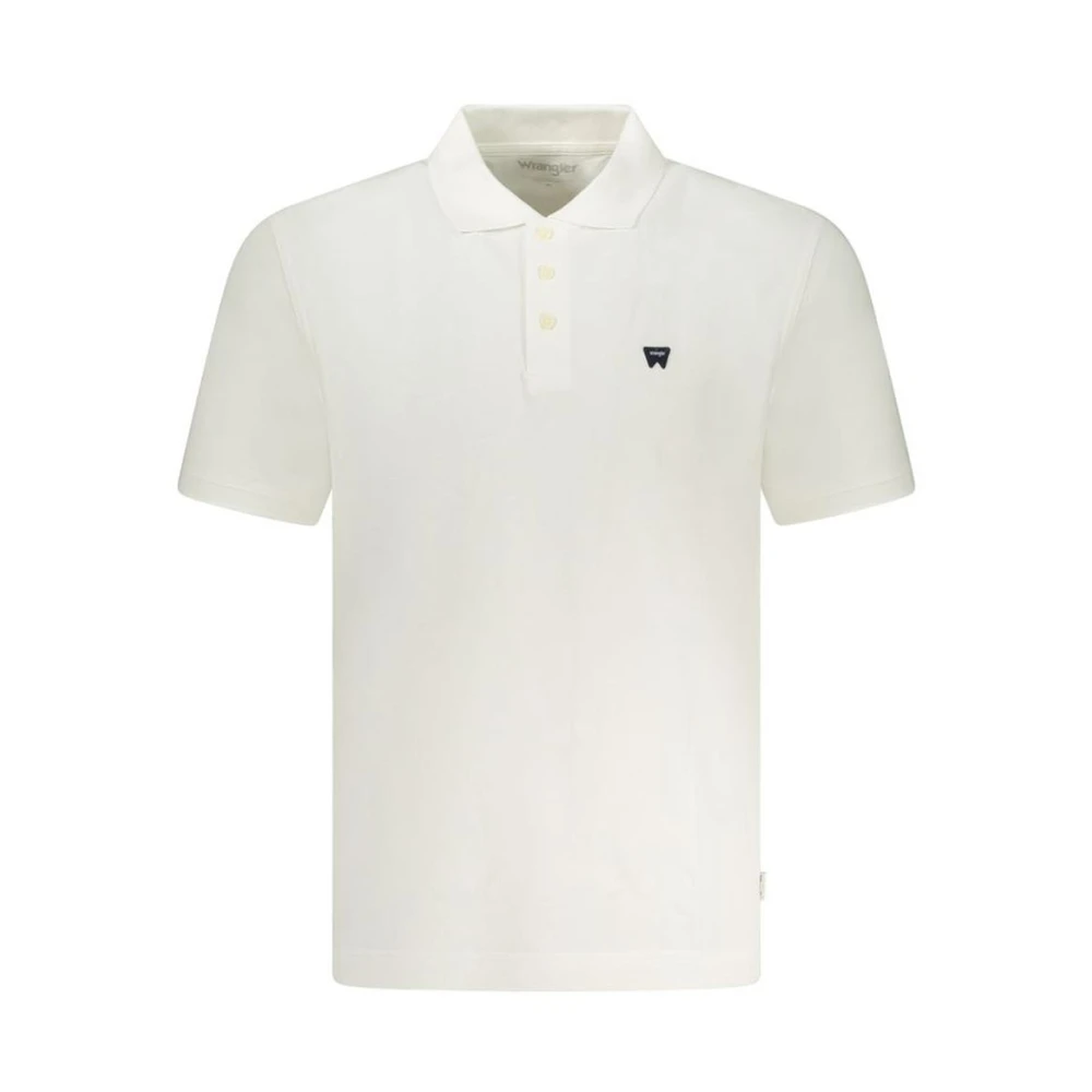 Wrangler Men's White Polo Shirt With Classic Style - Polo Shirts - M- Tops